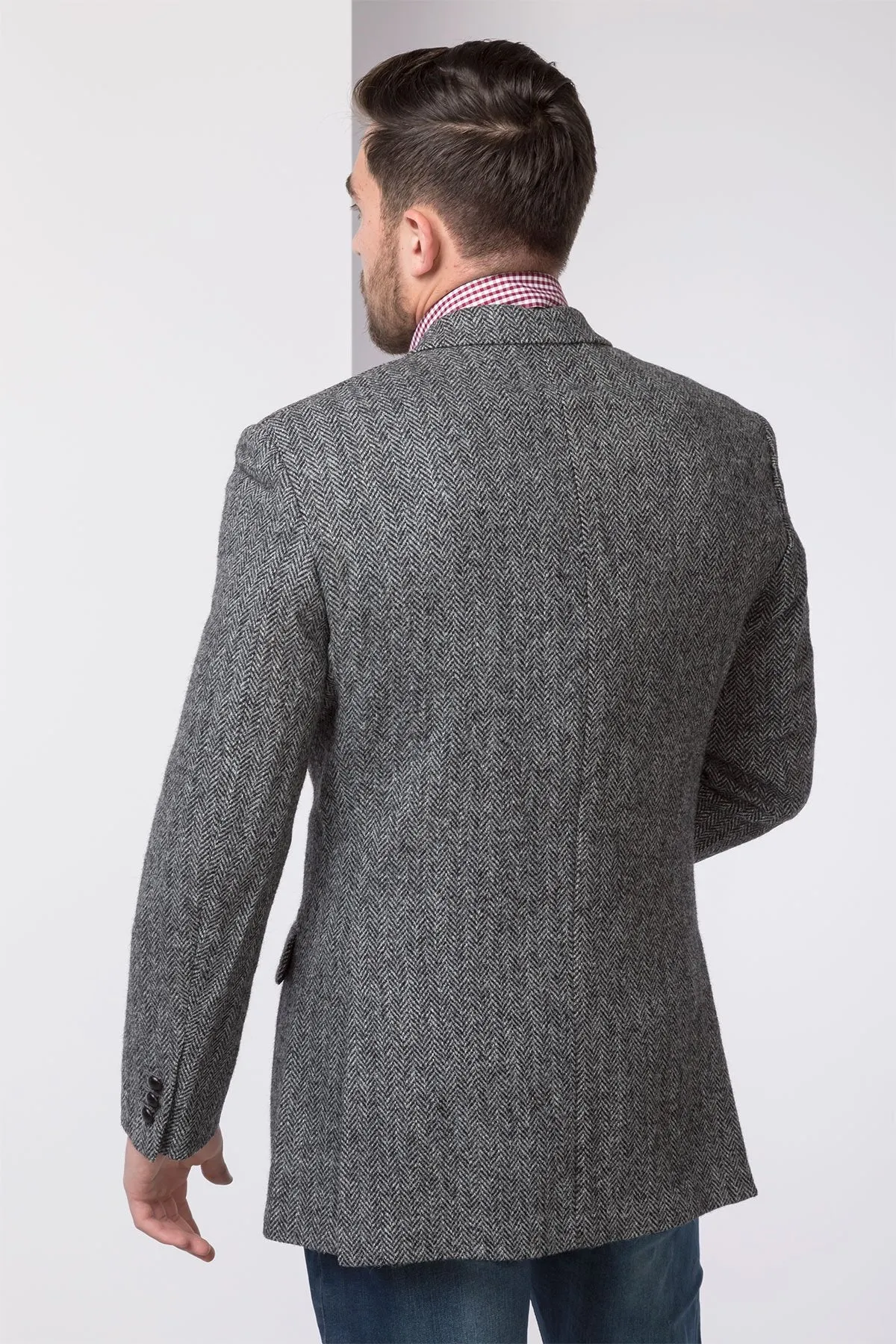 40″ Men's Grey Harris Tweed Blazer - Laxdale