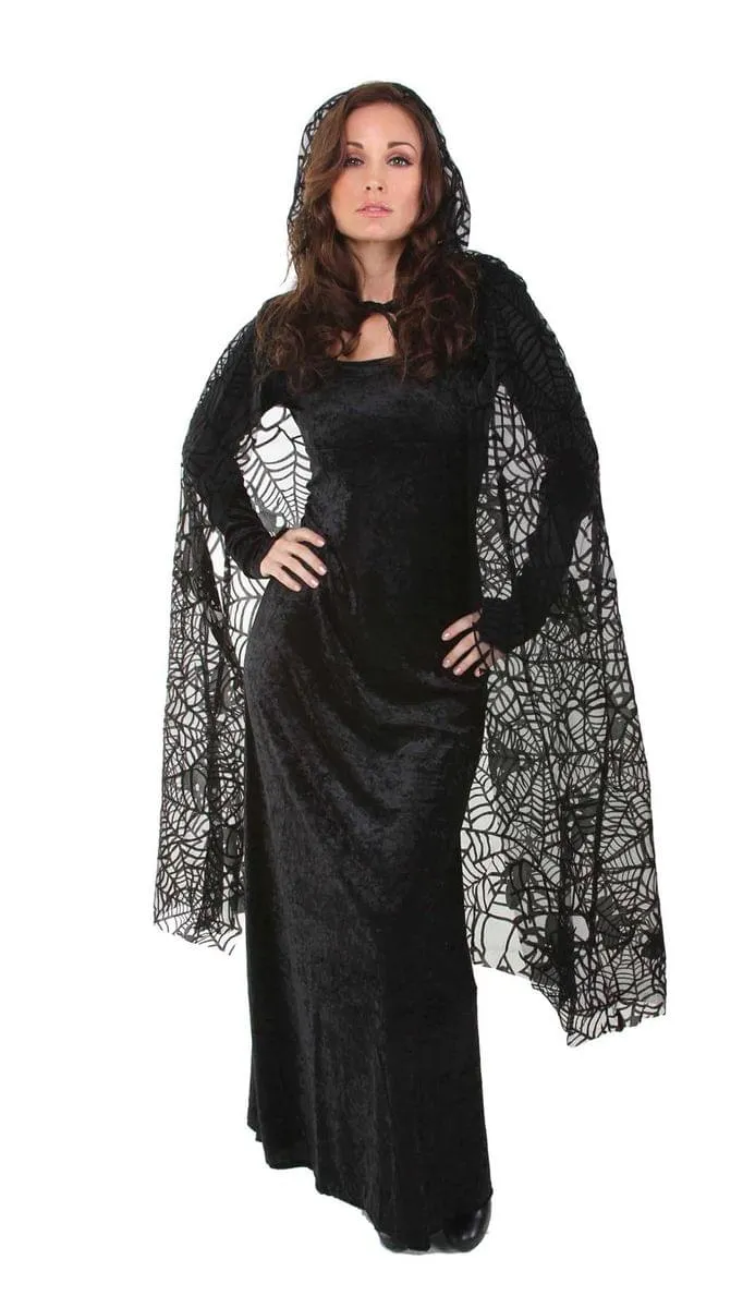 55" Sheer Spiderweb Cape Adult Costume Accessory