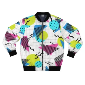 80s Retro Geometric Bomber Jacket