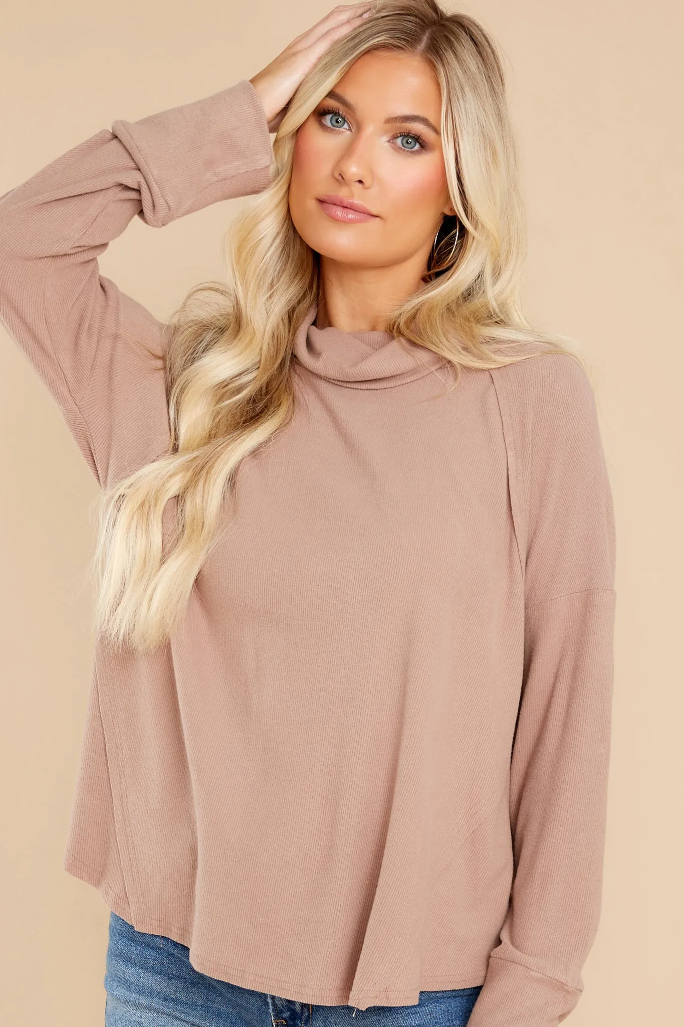 Always Stunning Taupe Turtleneck Sweater