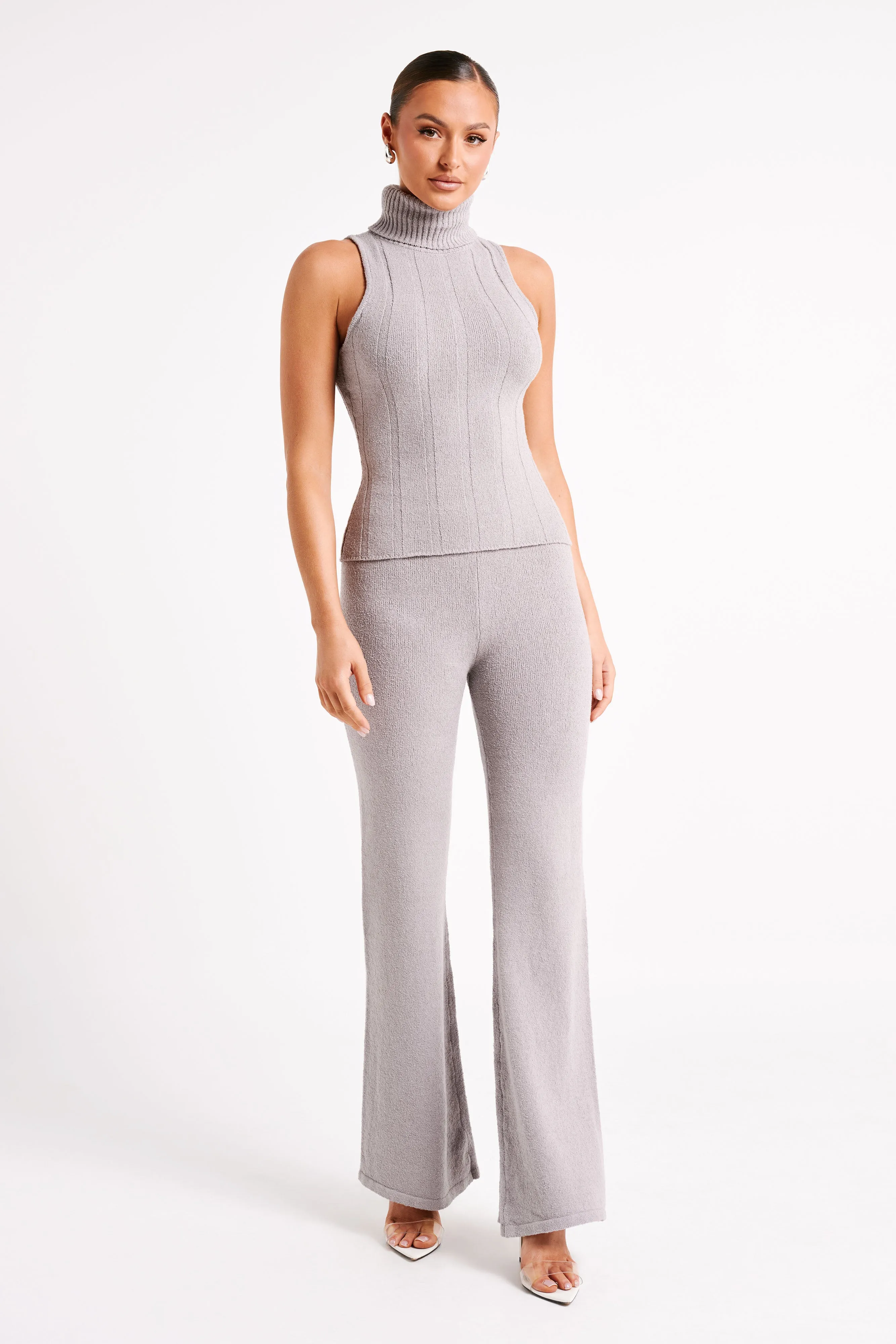 Angelina Knit Pants - Grey Marle