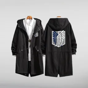 Attack Titan Eren Levi Black Hooded Coat