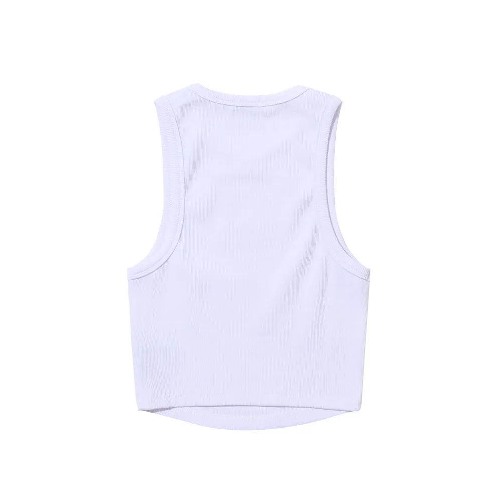 B LOGO SLEEVELESS TOP WHITE