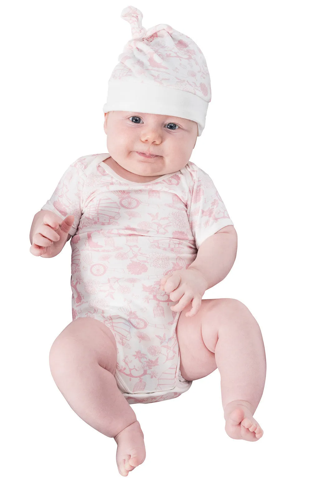 Bamboo baby hat - knot top style - Oriental girl