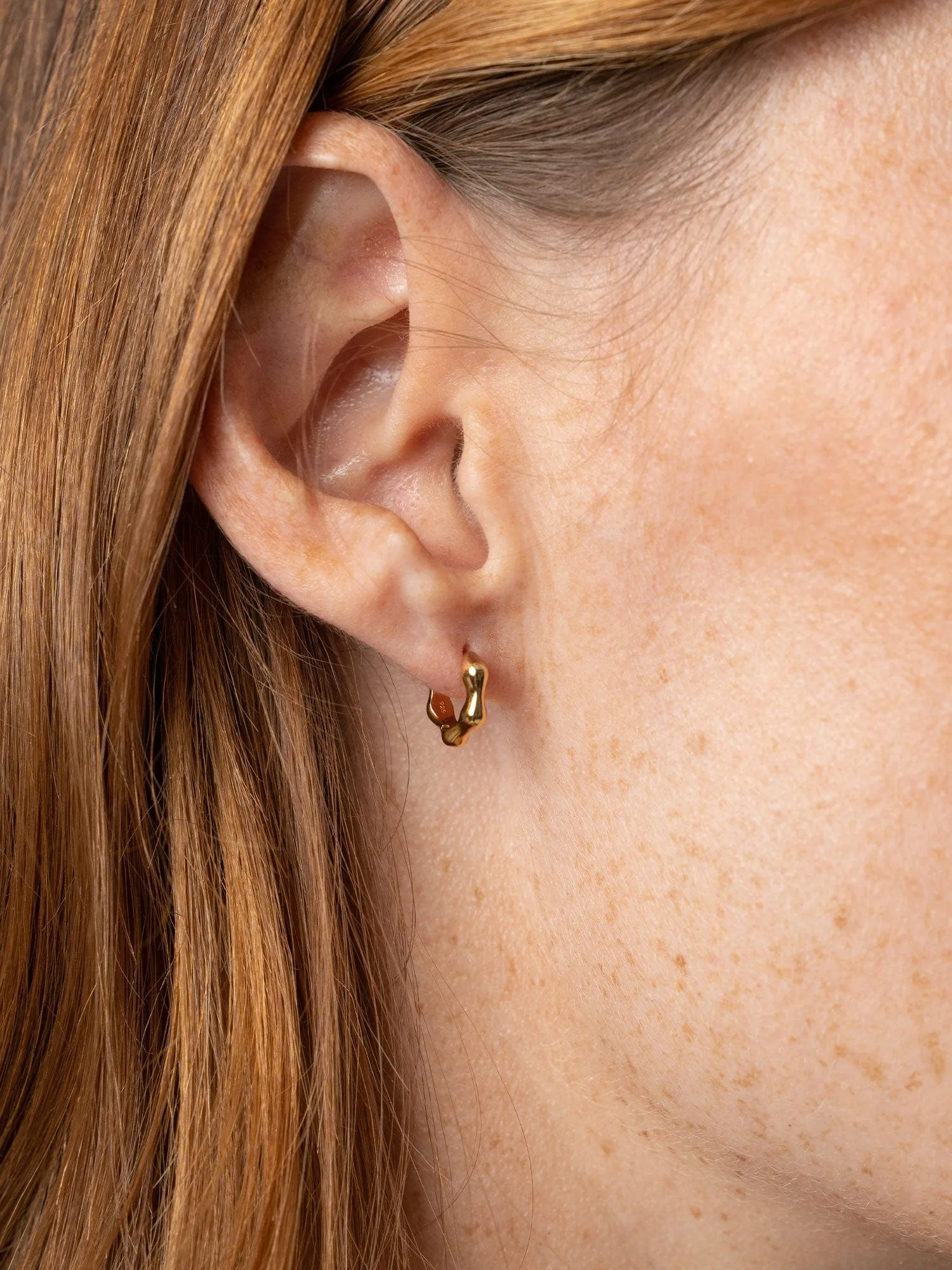 Bamboo Huggie Earrings - Gold