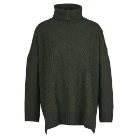 Barbour Burne Ladies Knit Cape - Olive