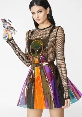 Beam Me Up Hologram Overall Dress