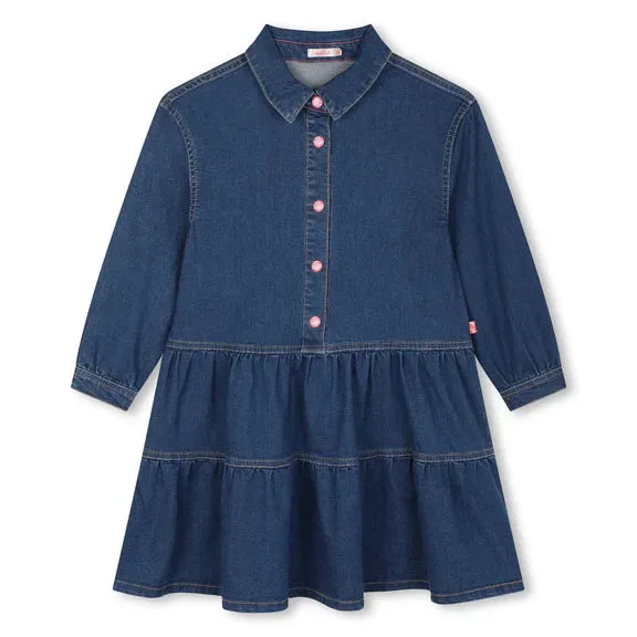 Billieblush Blue Denim Flounced Dress