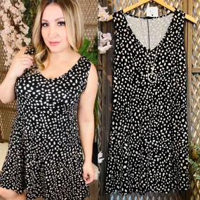 Black Background Cheetah Dress