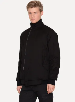 Black Wool Padded Bomber