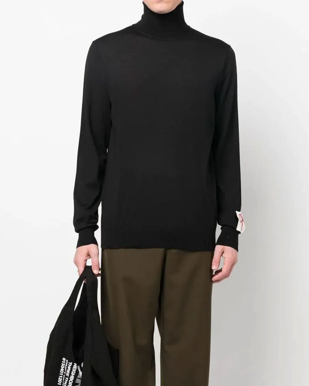 Black Wool Turtleneck Sweater