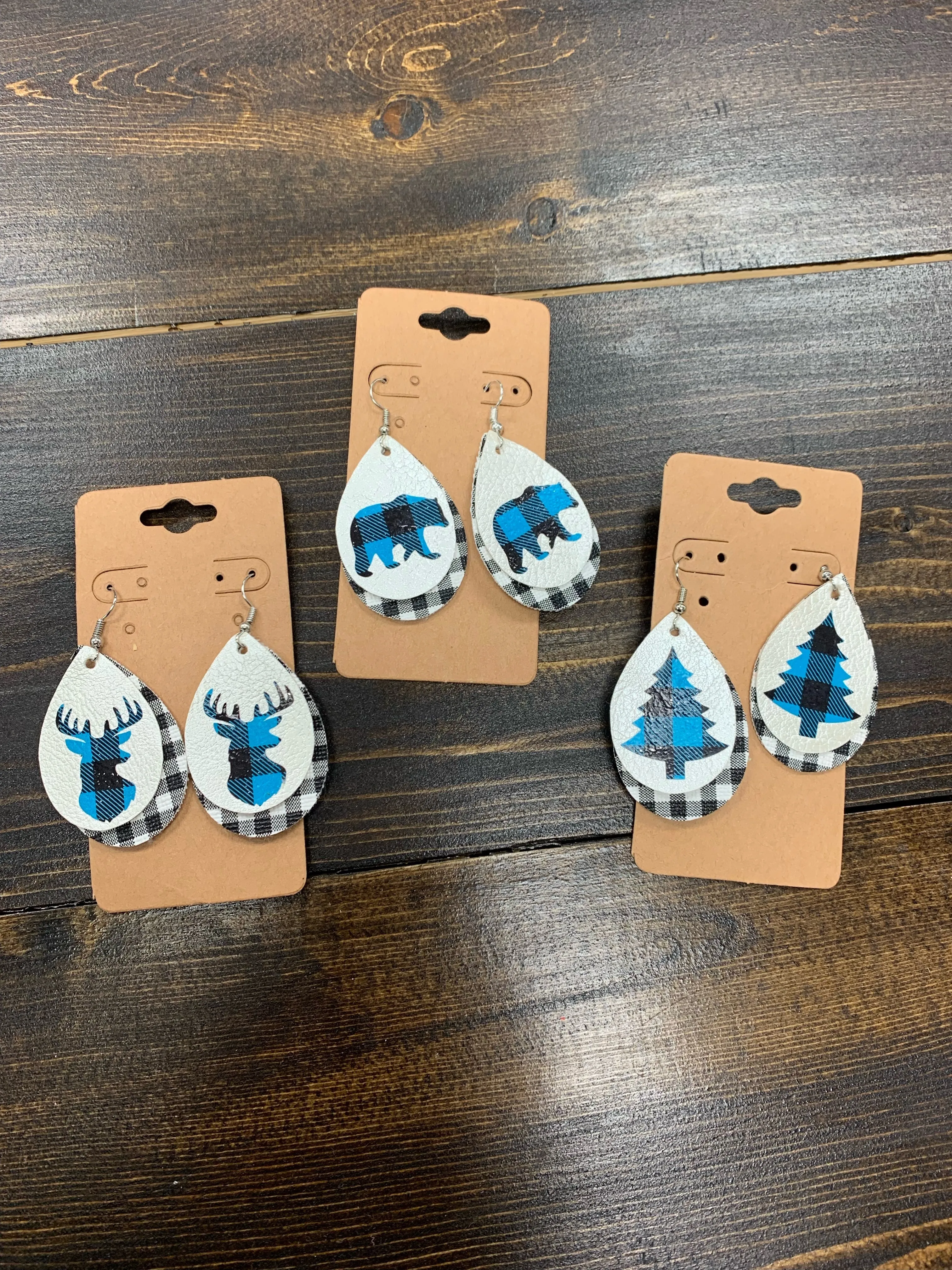 Blue Plaid Earrings