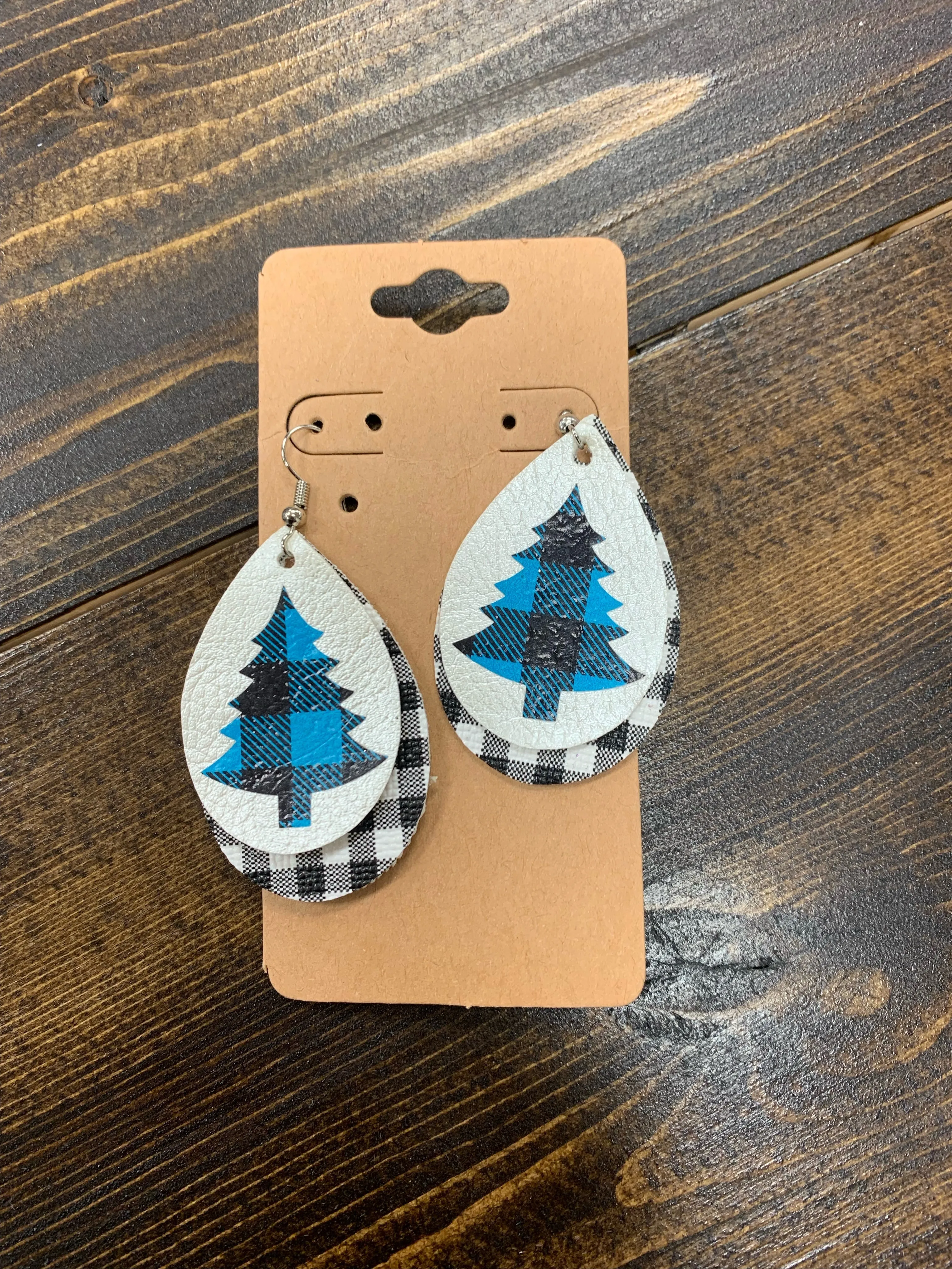 Blue Plaid Earrings