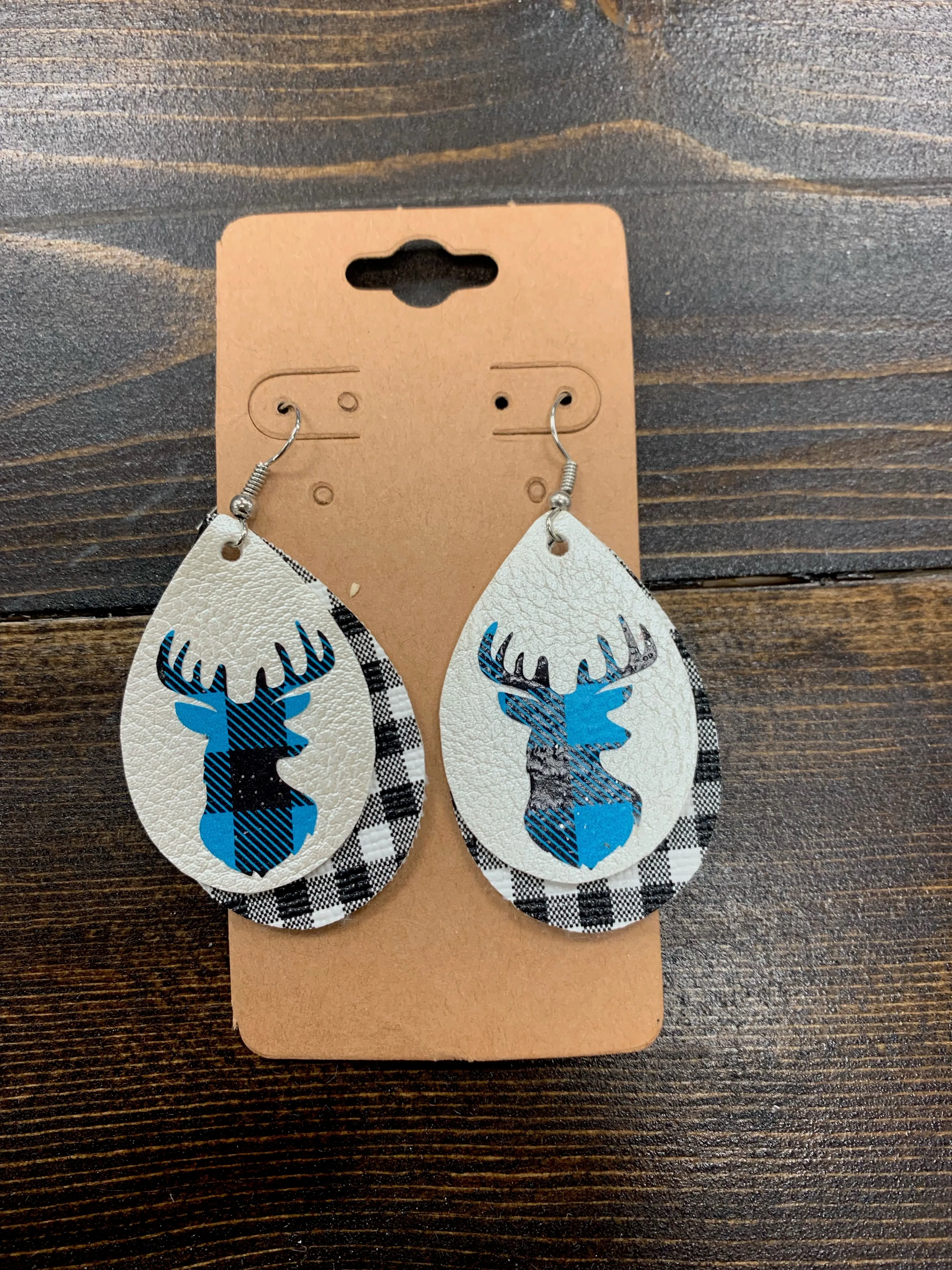 Blue Plaid Earrings