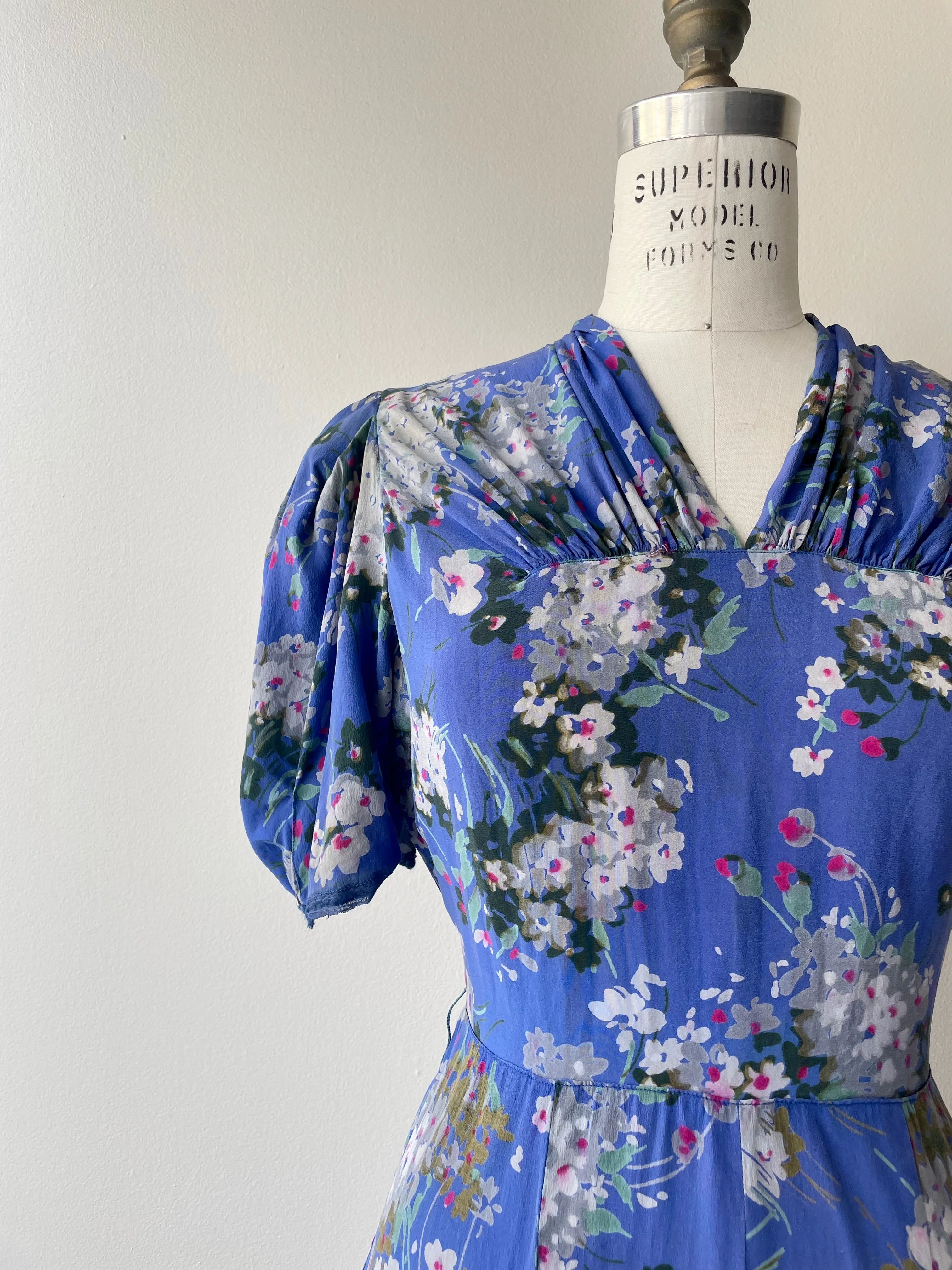 Bluebell 1940s Silk Dress