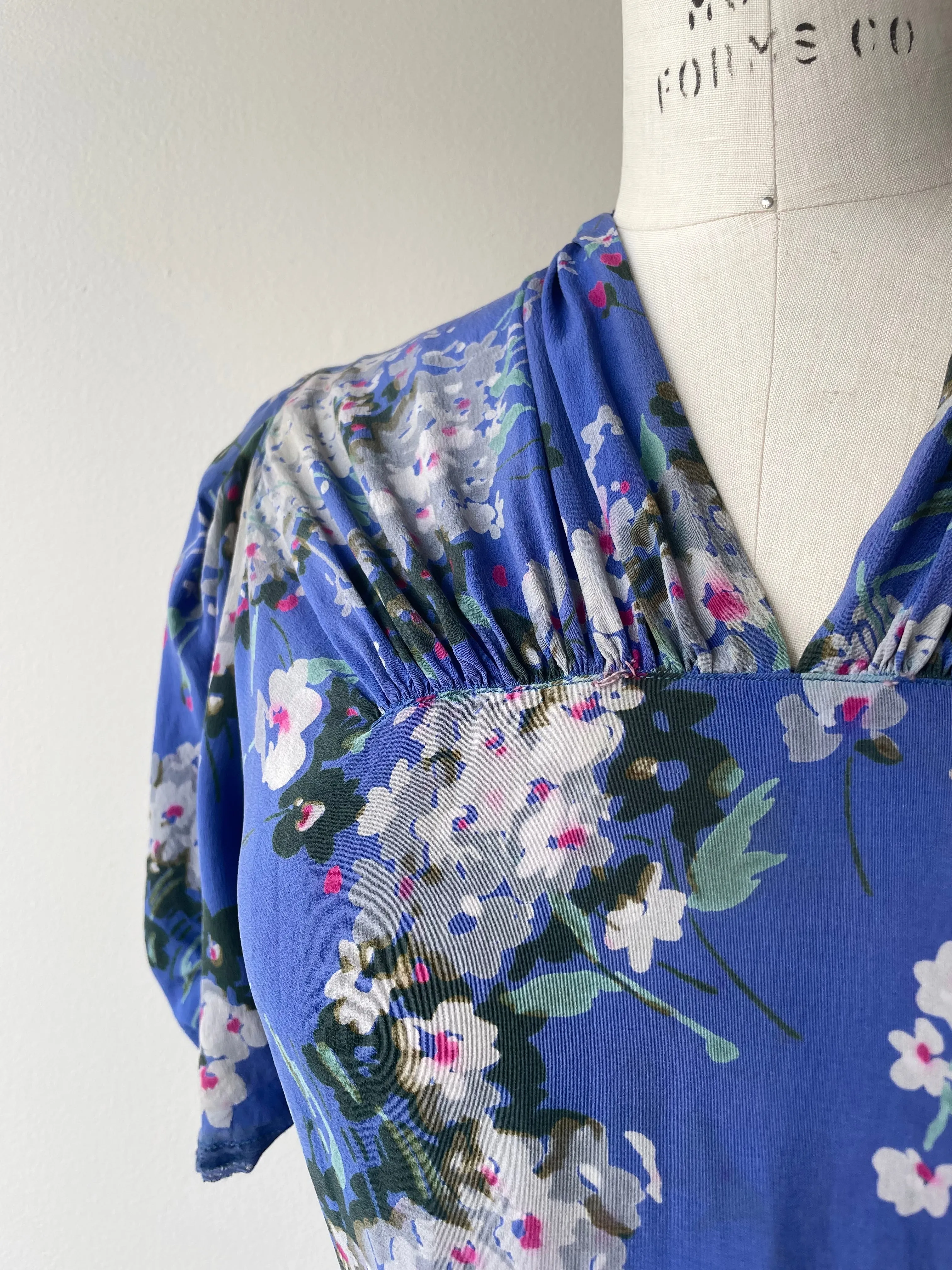 Bluebell 1940s Silk Dress