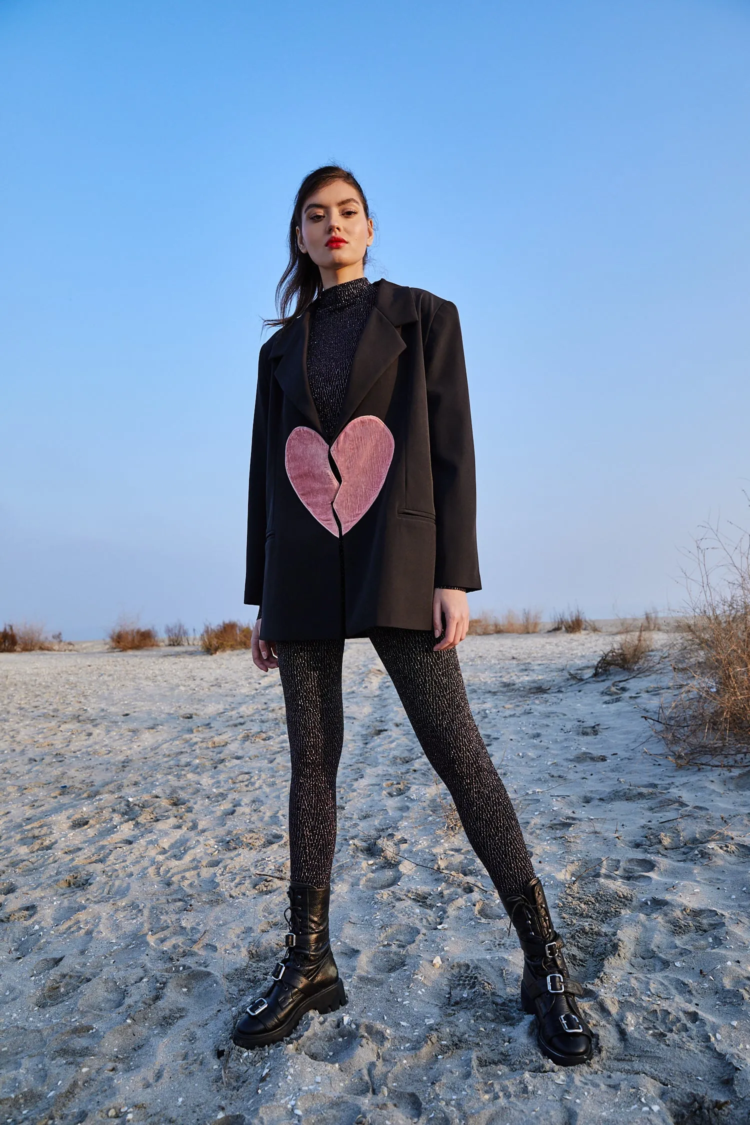 Broken heart oversized blazer