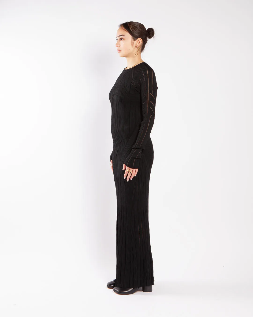 Calvin Klein Rib Maxi Knit Dress Black