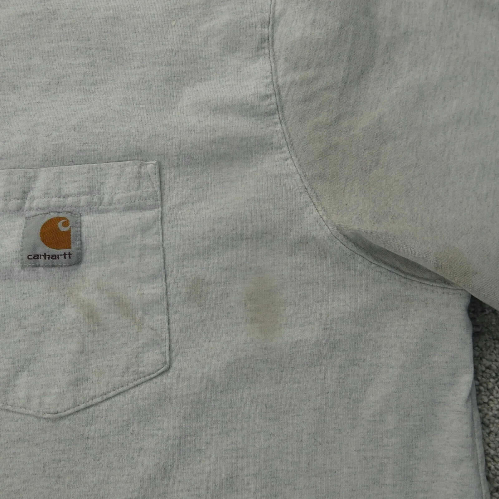 Carhartt Shirt Mens 2XL White Outdoors Crew Neck Pocket Tee Short Sleeve Logo