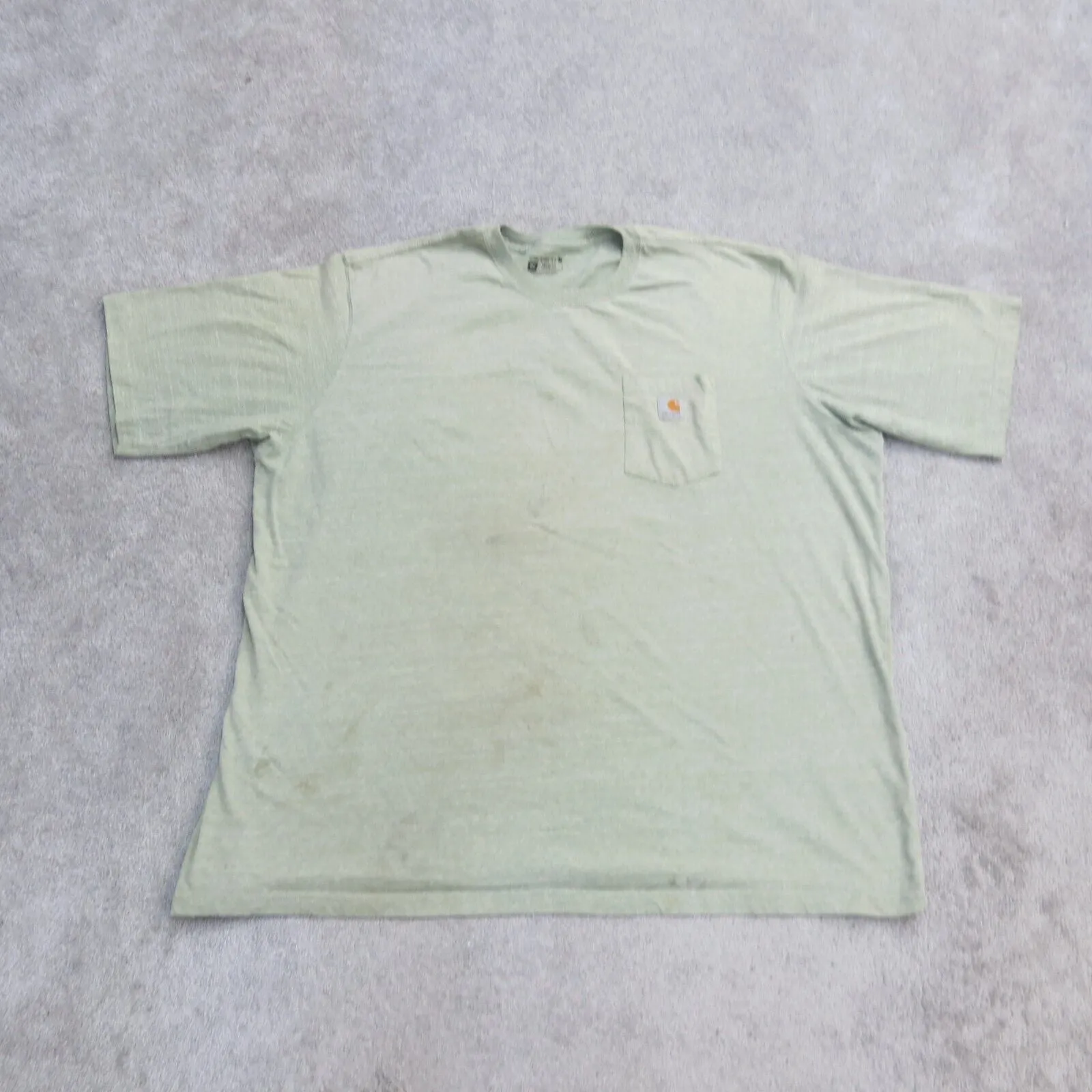 Carhartt Shirt Mens 4XL Green Short Sleeve Casual Tee Outdoors Loose Fit Pocket