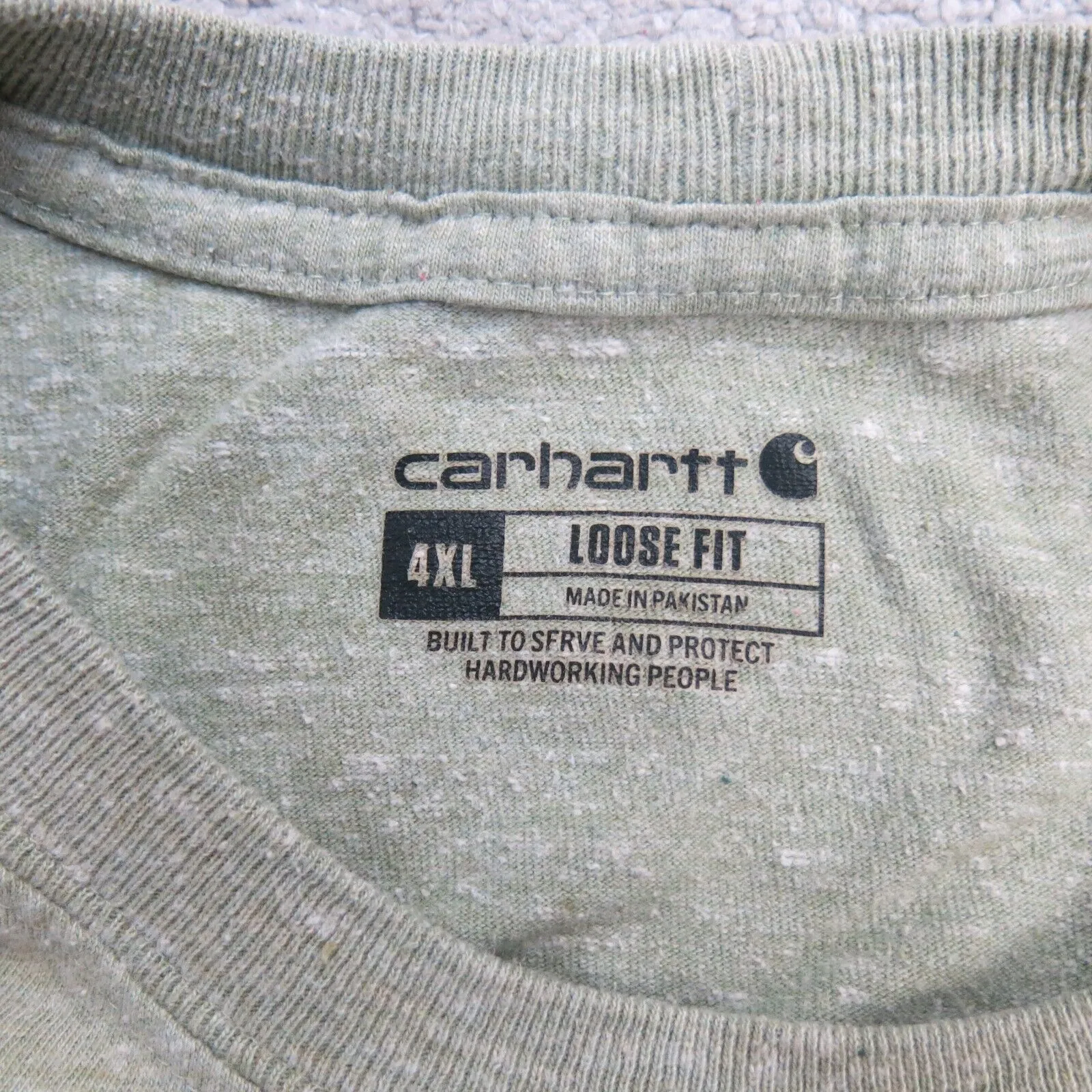 Carhartt Shirt Mens 4XL Green Short Sleeve Casual Tee Outdoors Loose Fit Pocket