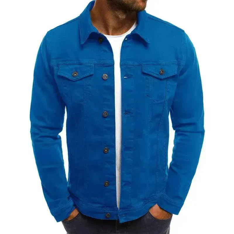 Casual Men Jacket Denim Button Shirt