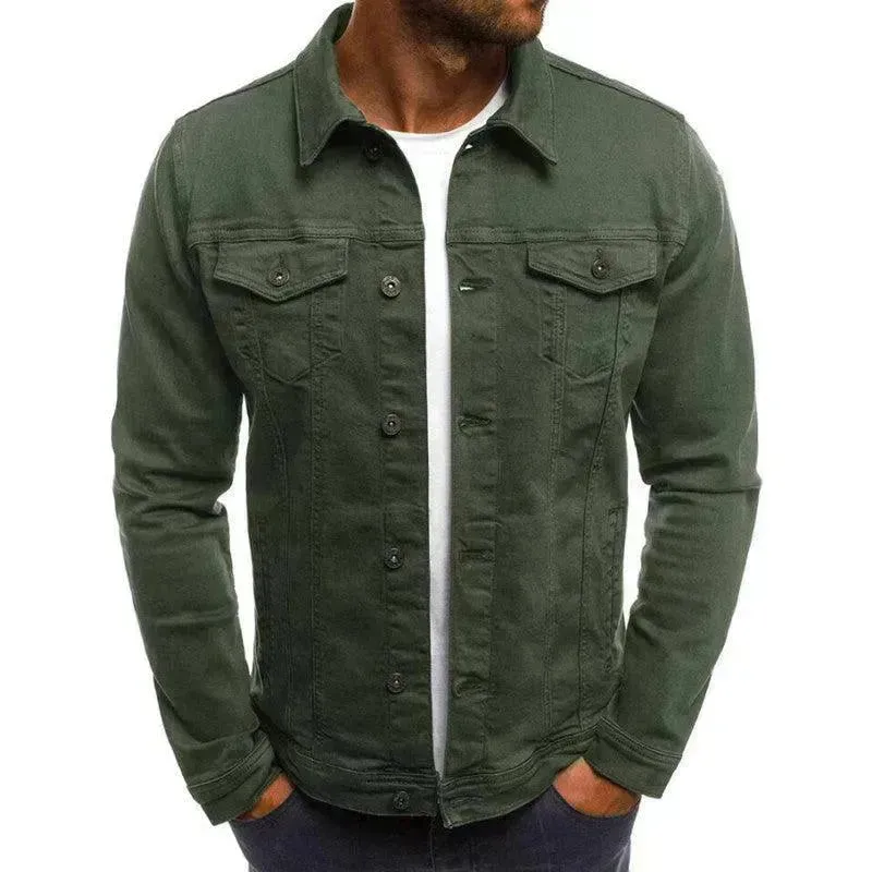 Casual Men Jacket Denim Button Shirt