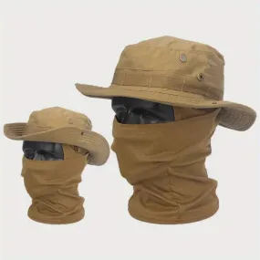 Clothing Camouflage Boonie Hat, Balaclava Hat Set (BROWN)