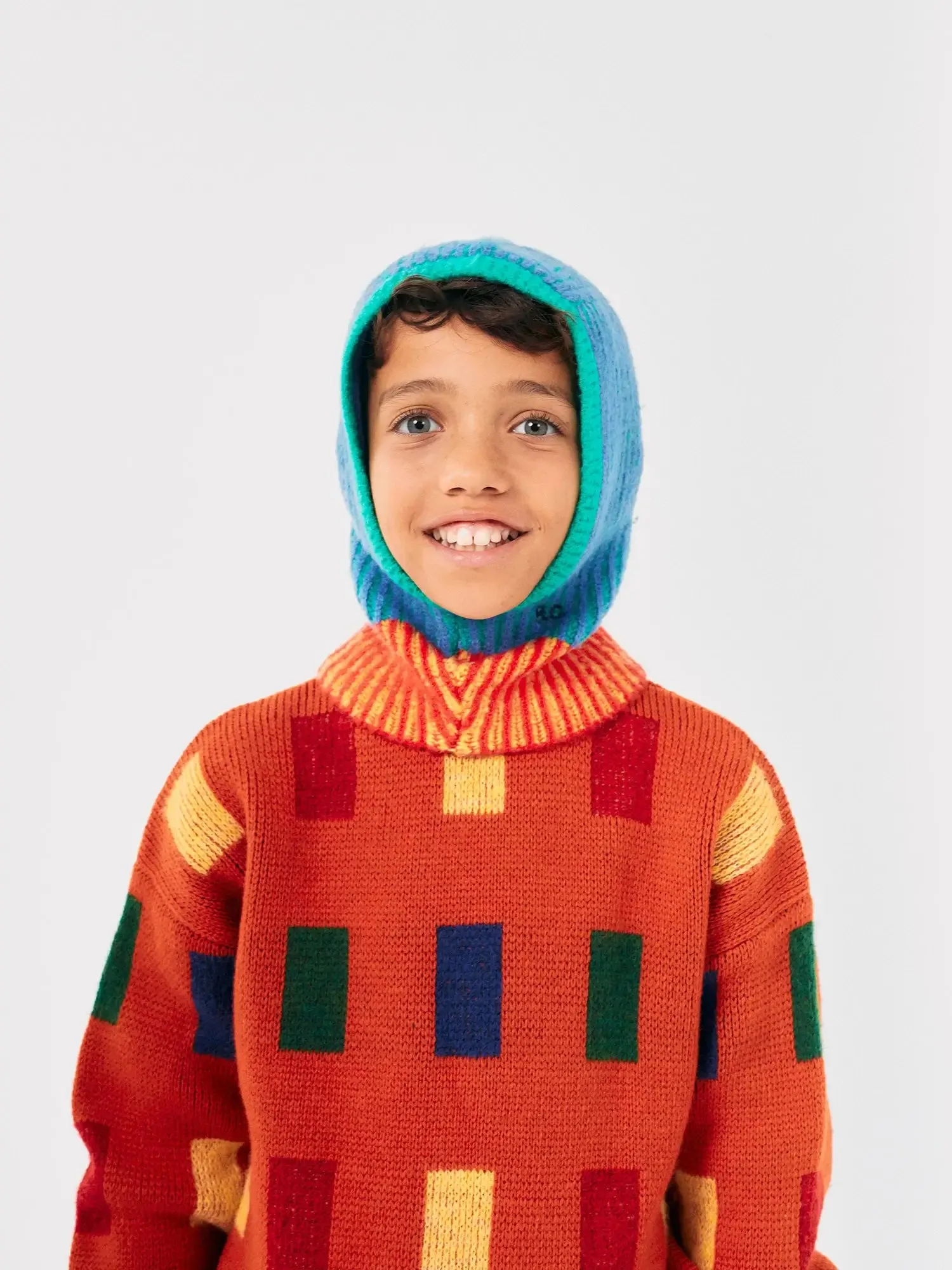 Color stripes knitted balaclava