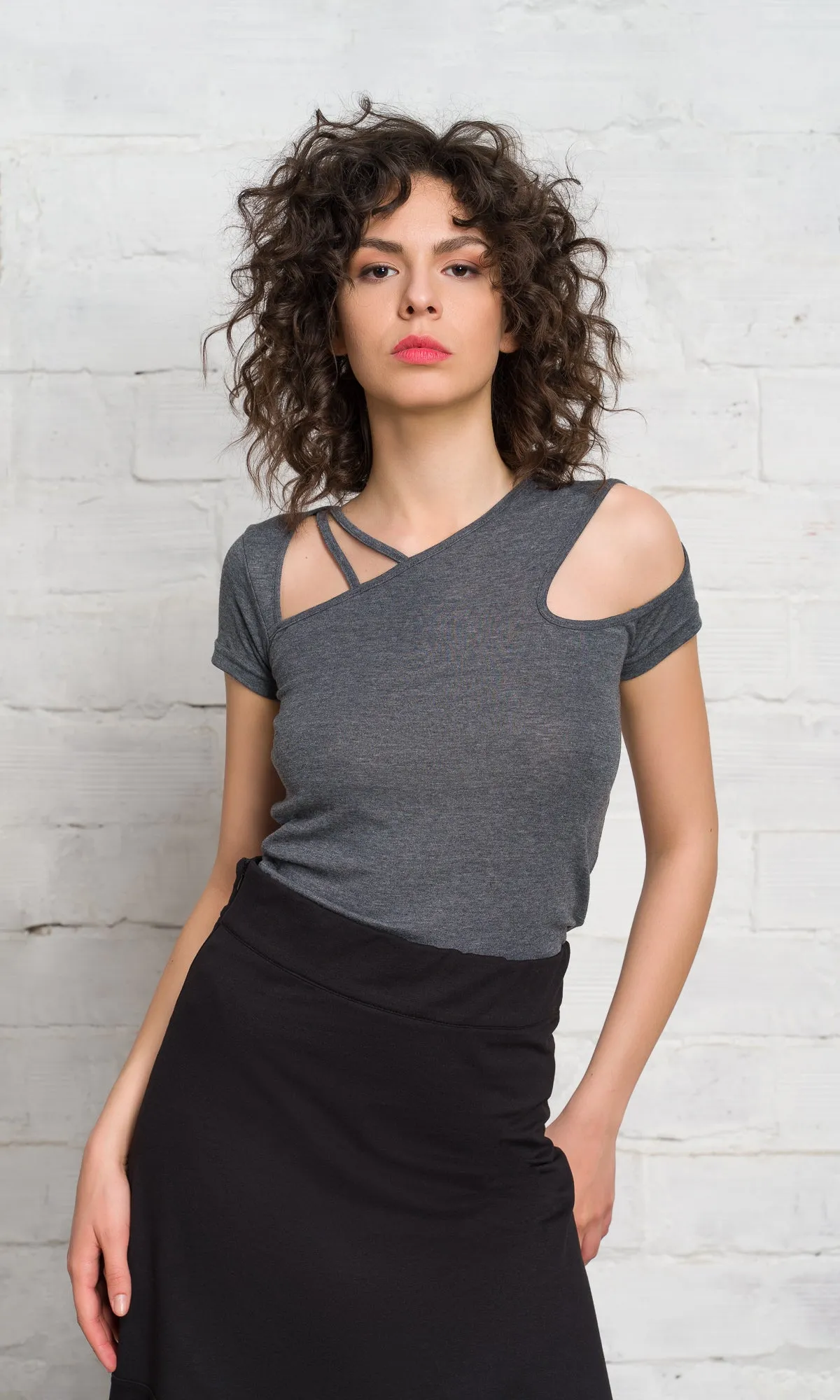 Cut Out Top with Strapped Neckline