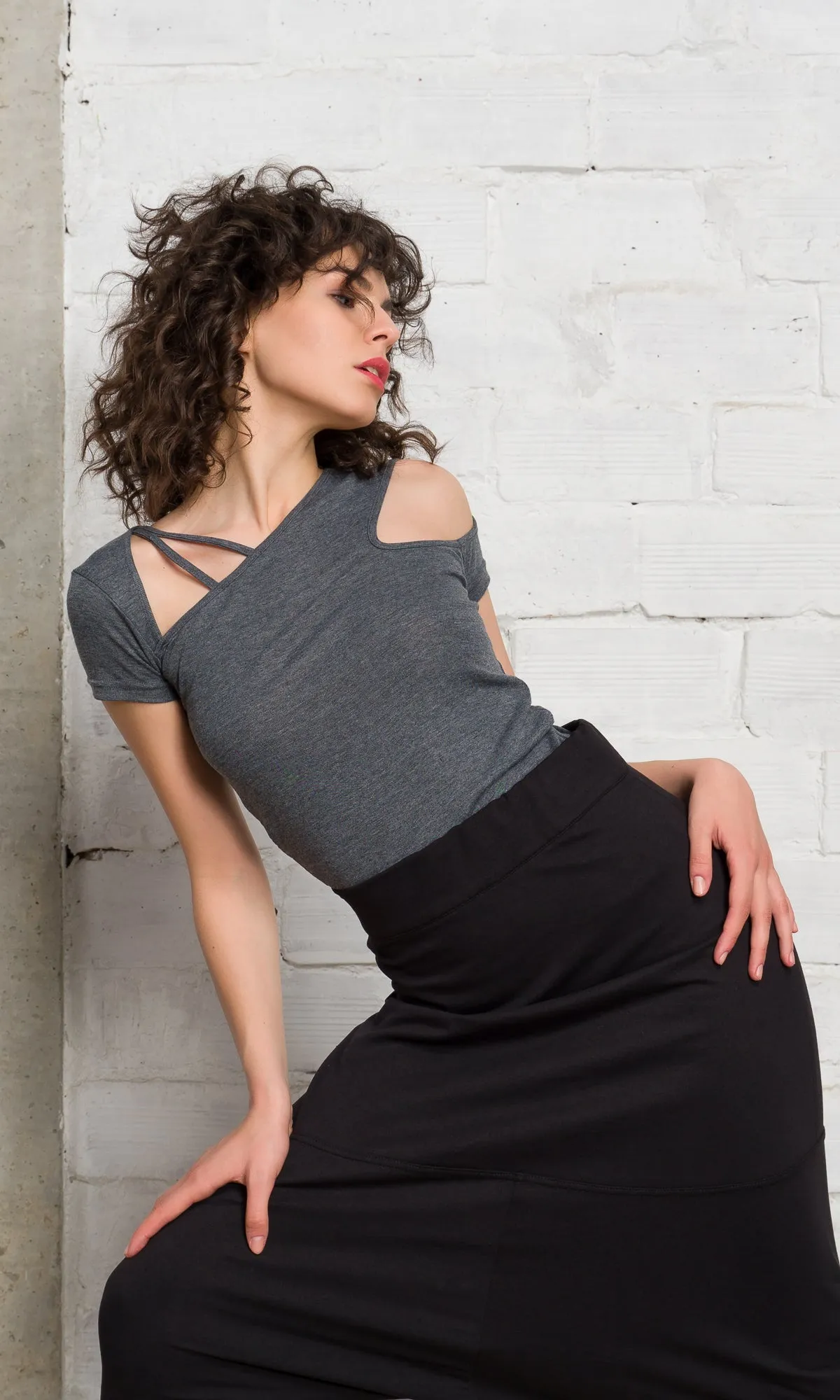 Cut Out Top with Strapped Neckline