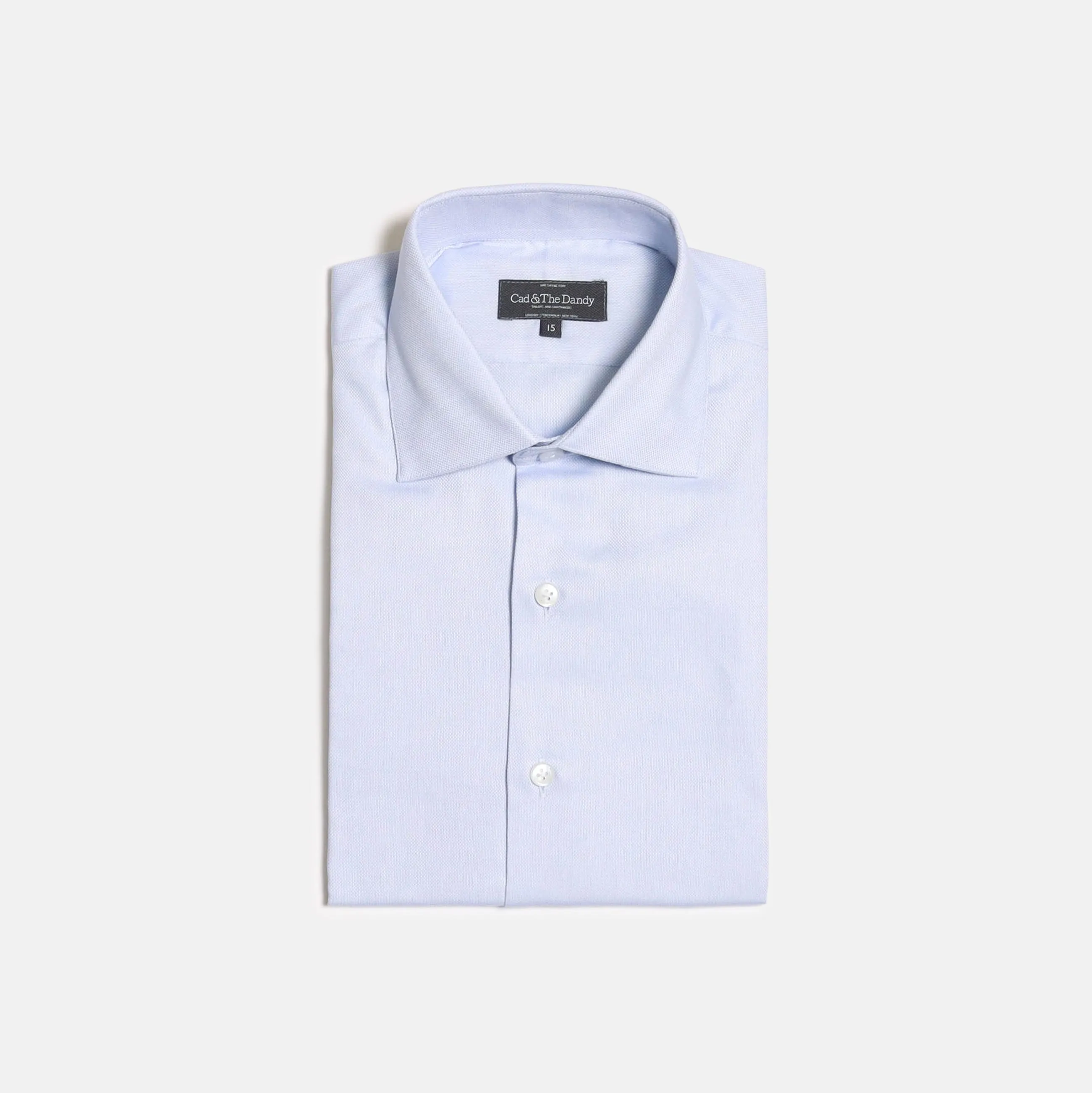 Cutaway Collar, Single Cuff Shirt in Sky Blue Plain Weave