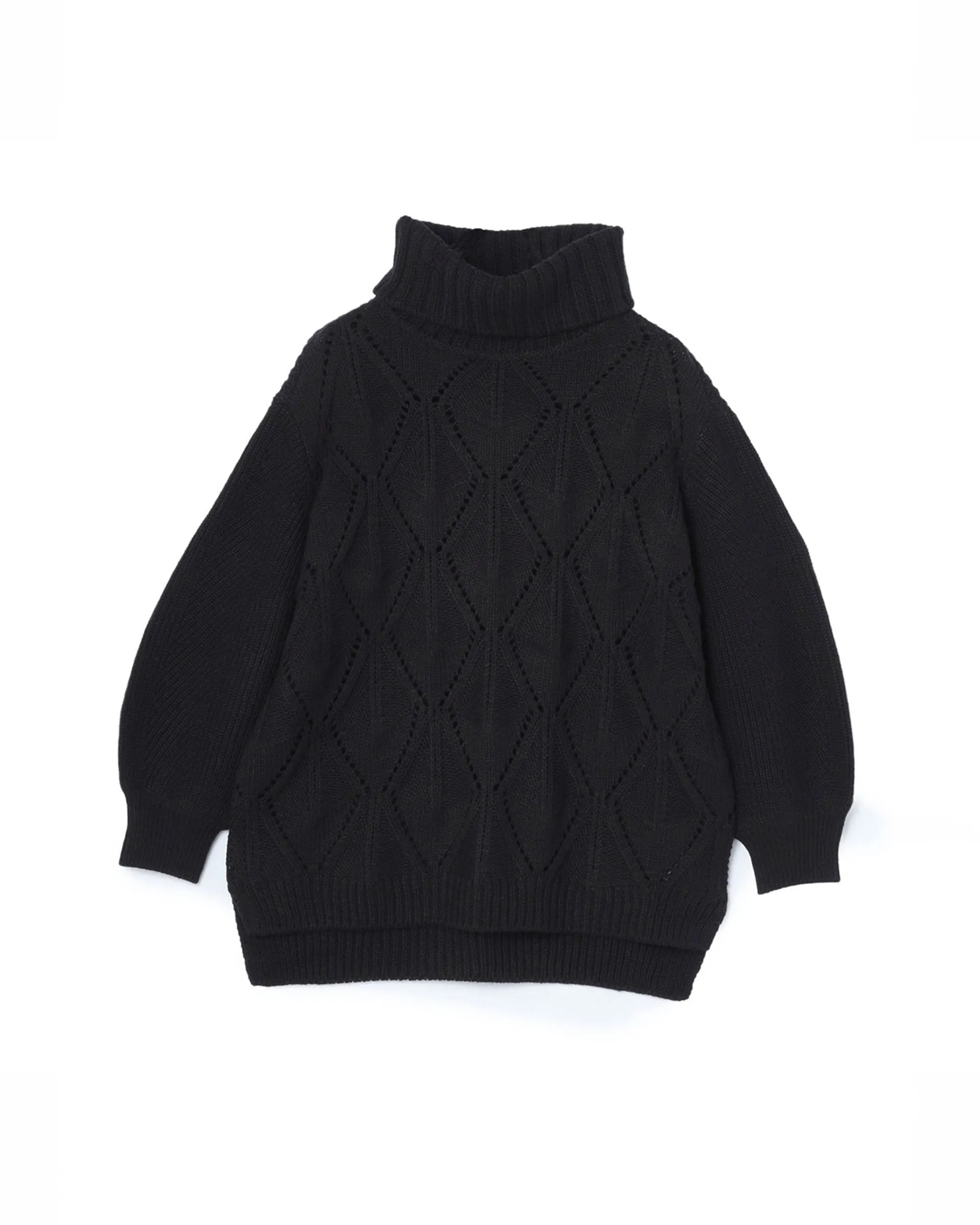 Diamond Cable Wool Mix Chunky Knit Top