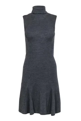 Diane von Furstenberg - Charcoal Sleeveless Turtleneck Midi Dress Sz 2