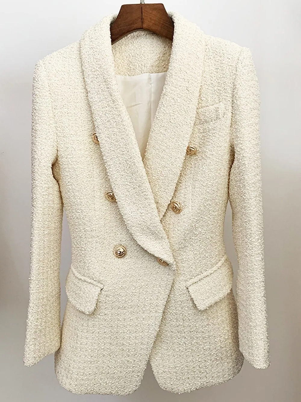 Double Breasted Tweed Blazer