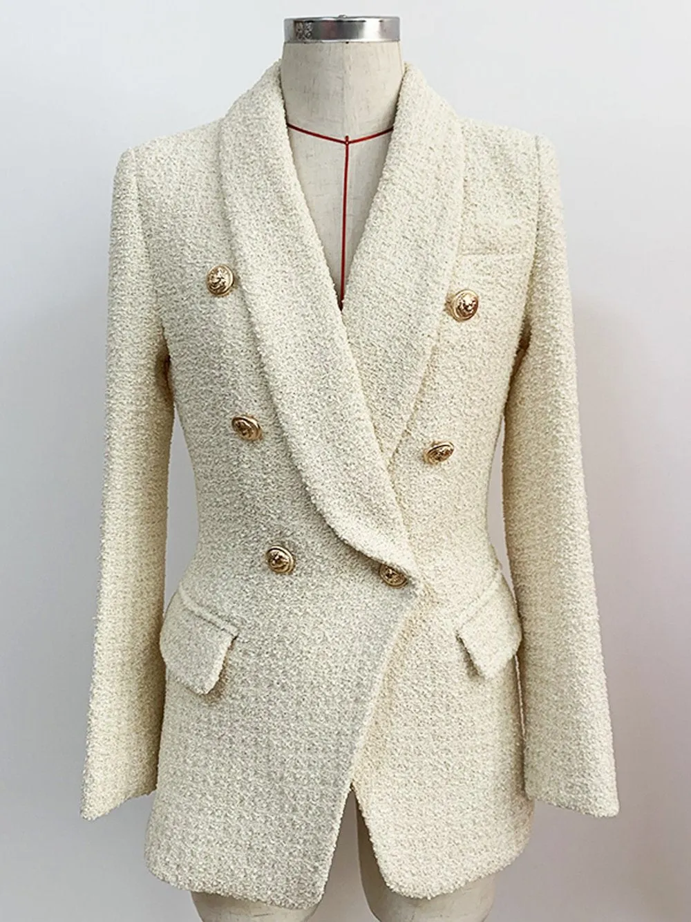 Double Breasted Tweed Blazer