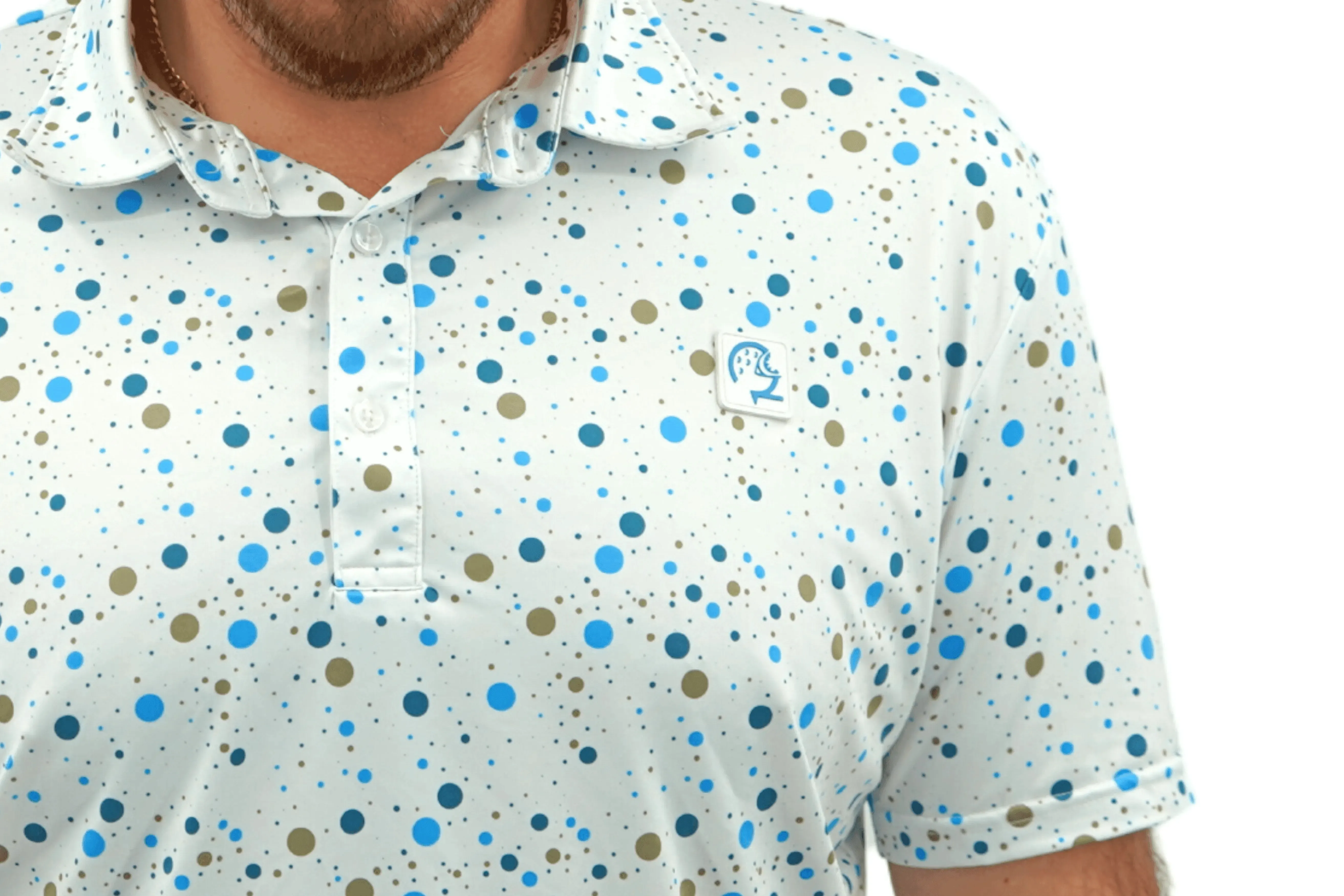 Drippin Dots Fusion Polo - Graphic Golf Polo with Artistic Dot Design