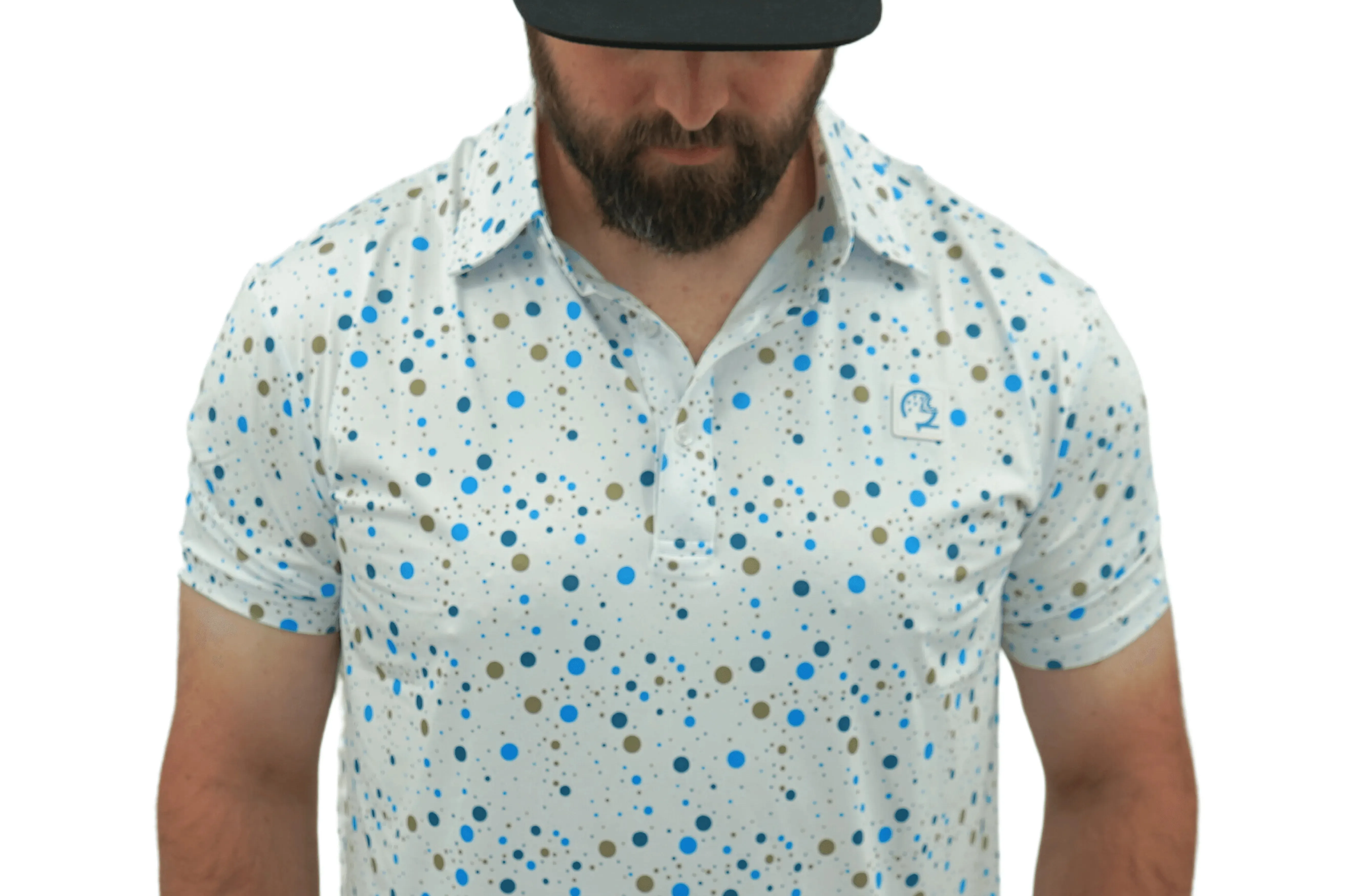 Drippin Dots Fusion Polo - Graphic Golf Polo with Artistic Dot Design