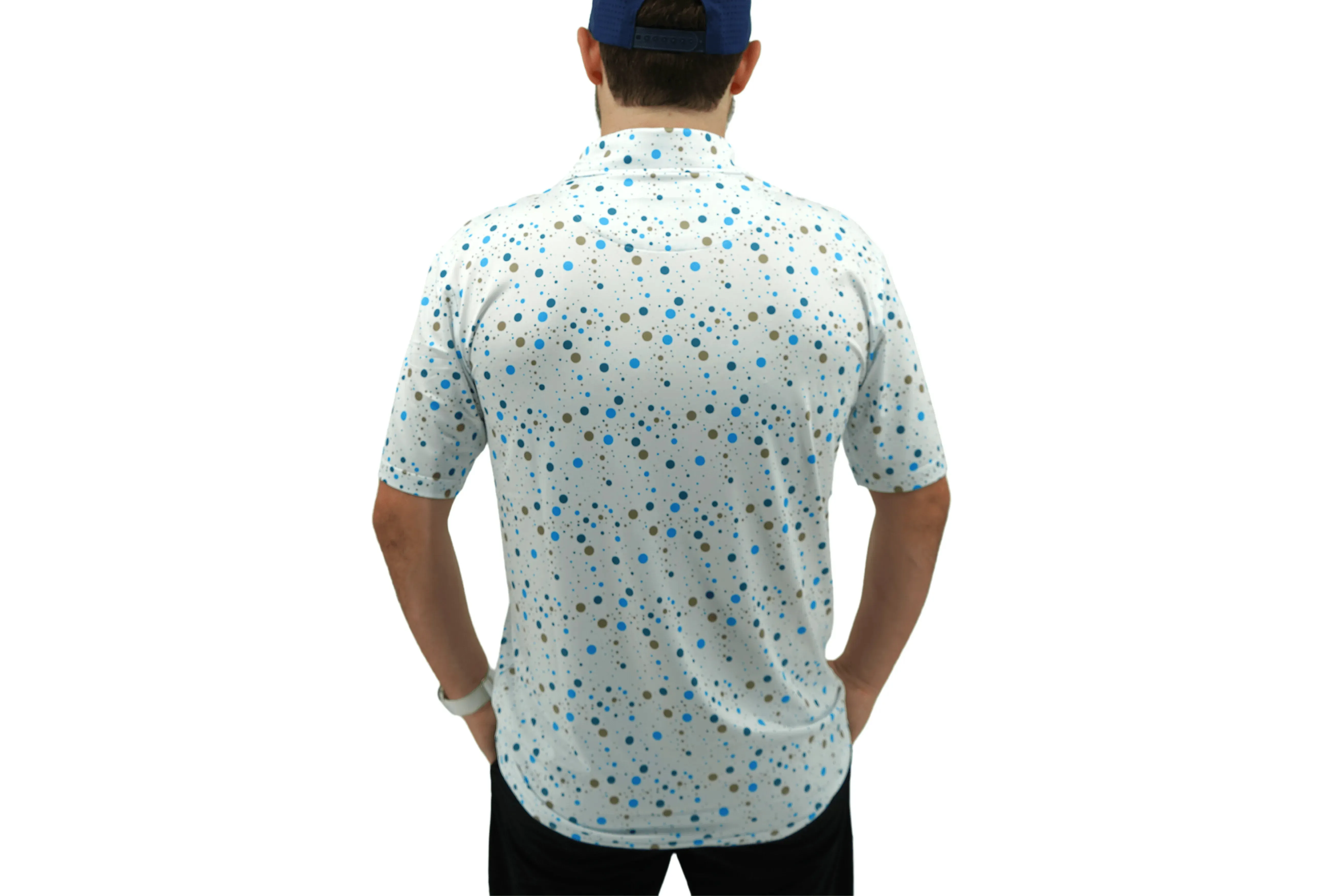 Drippin Dots Fusion Polo - Graphic Golf Polo with Artistic Dot Design