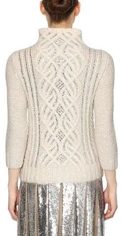 Embellished Wool-Blend Sweater