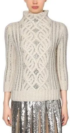 Embellished Wool-Blend Sweater