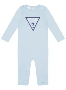 Frosted Blue Overall Logo Onesie (0-12m)