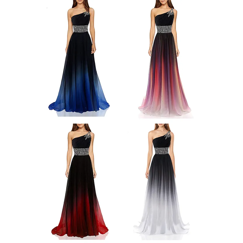 Funki Buys | Dresses | Women's Long Chiffon Evening Dress