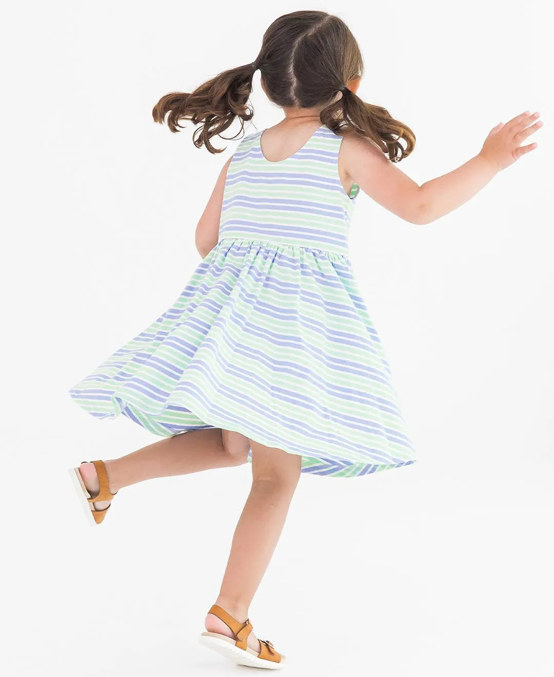 Girls Surf Crew Stripe Knit Shoulder Bow Dress