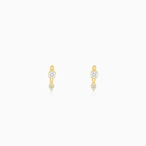 Golden Sparkling Arrowhead Earrings