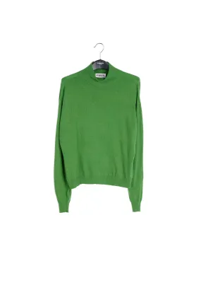 Green merino wool blend turtleneck sweater