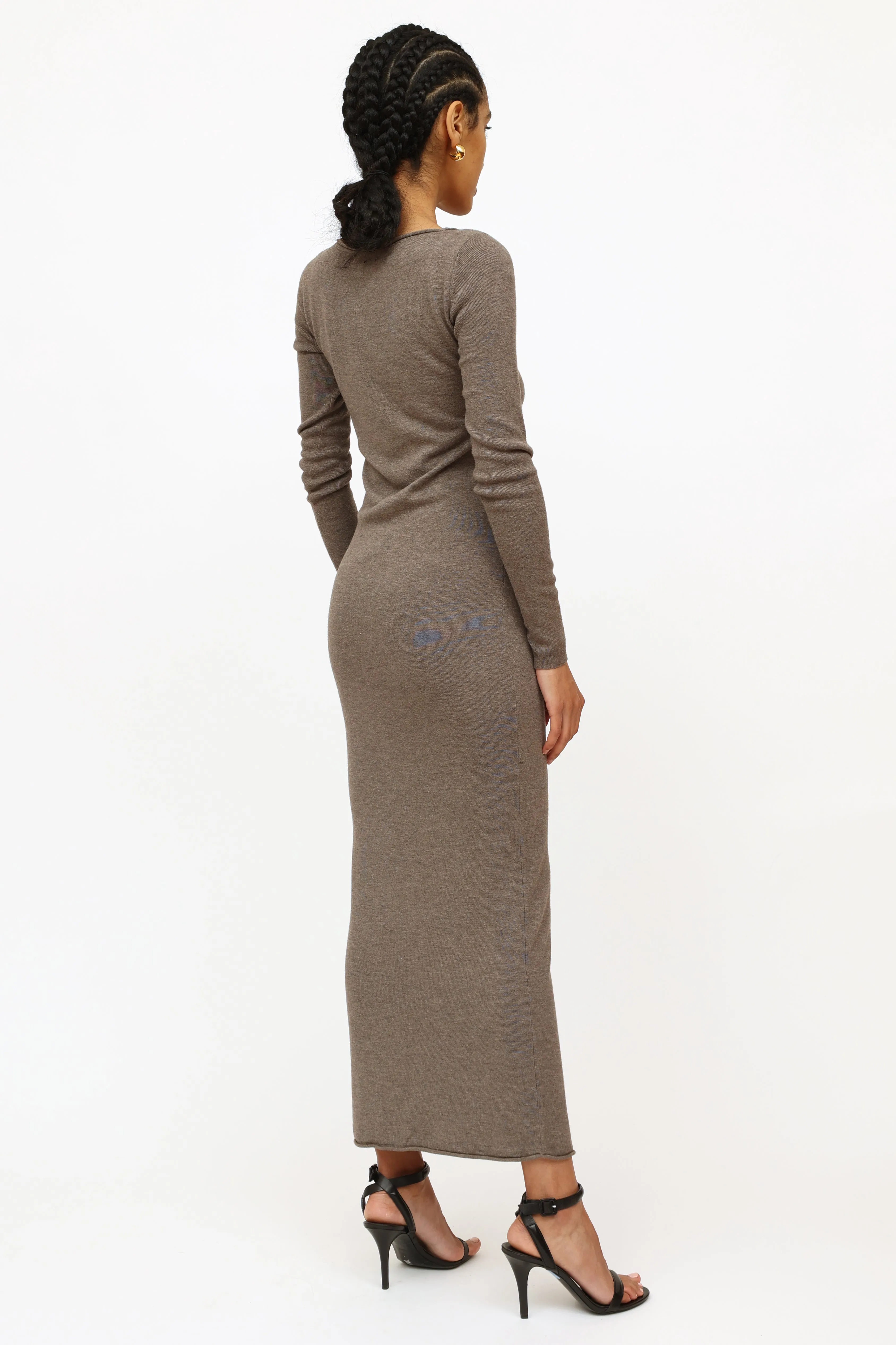 Grey Knit Longsleeve Dress