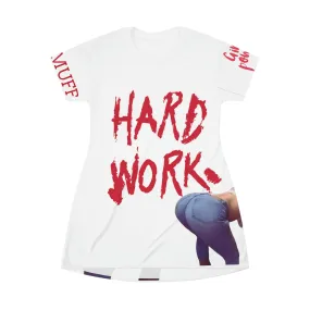 Hard Work Print T-Shirt Dress