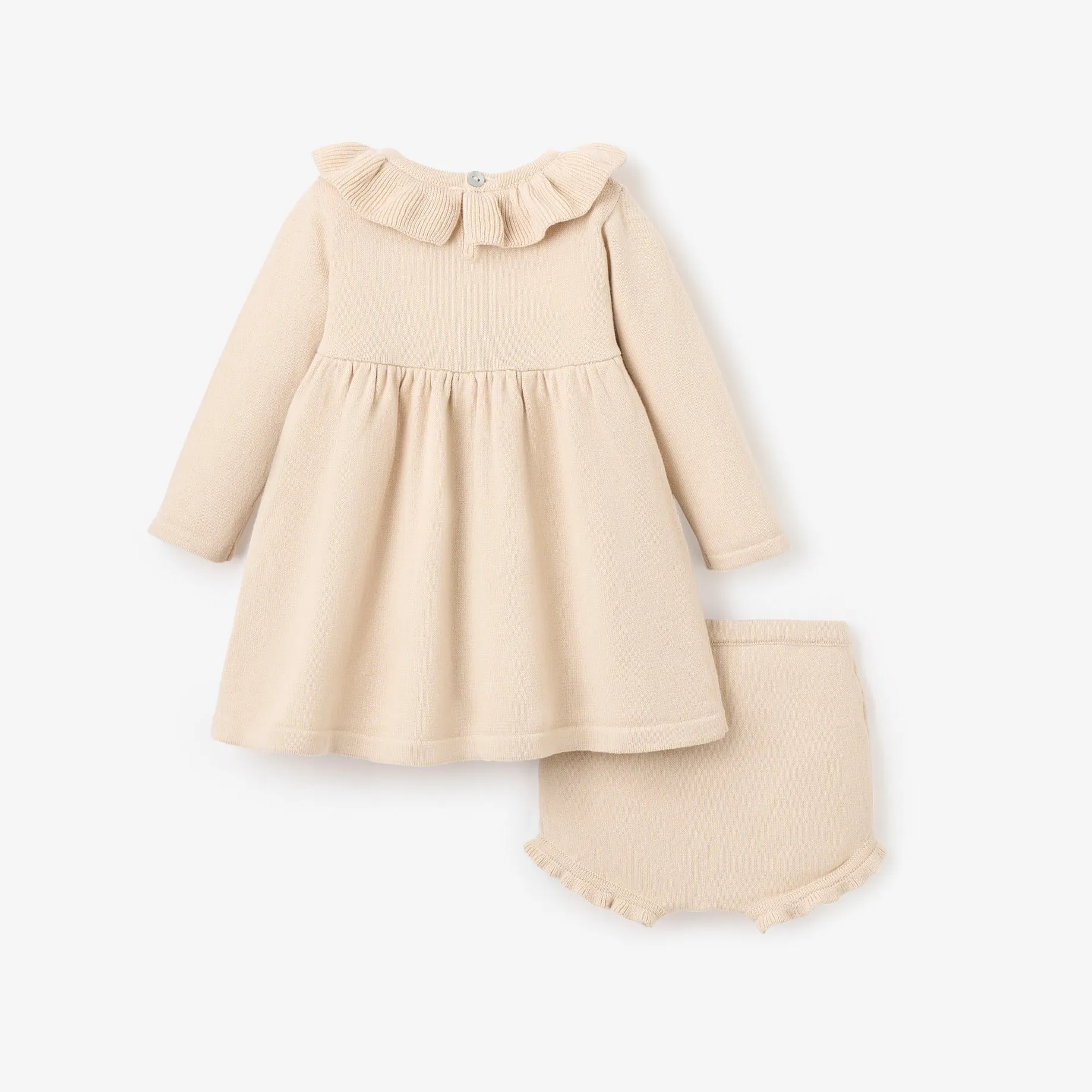 Hedgehog Knit Ruffle Collar Dress