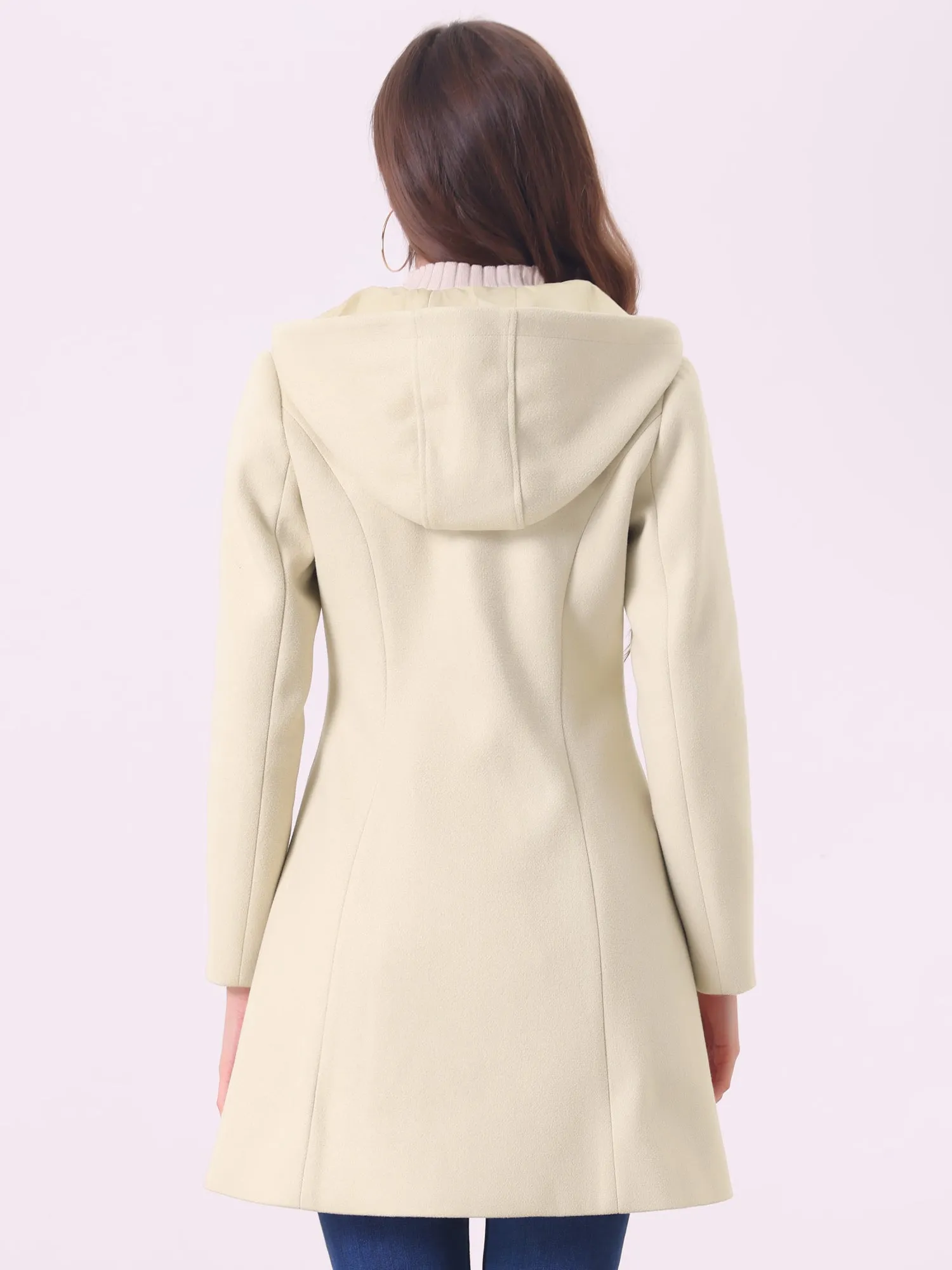 Hooded Toggle Button Up Duffle Coat Winter Outwear